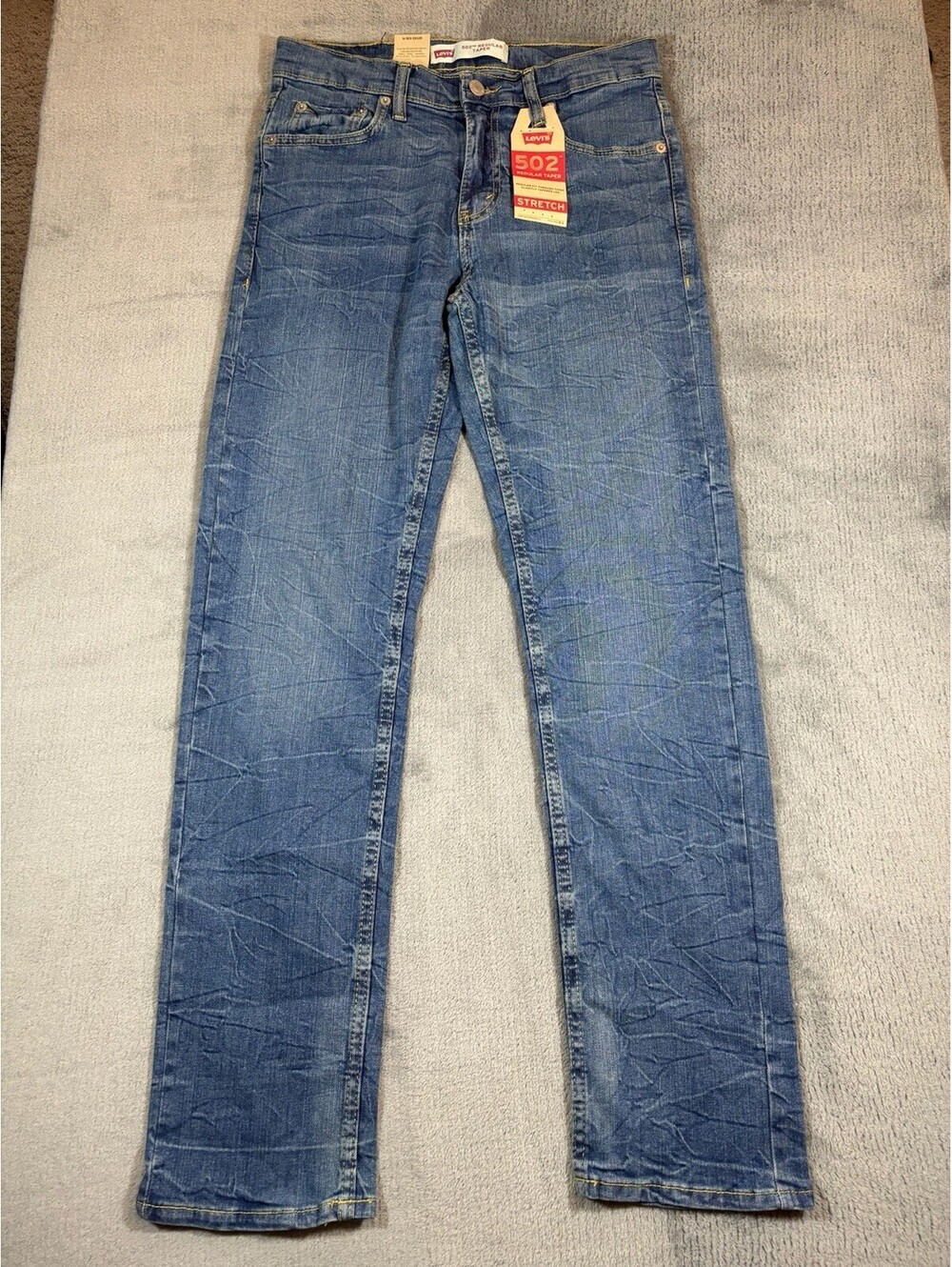 Levis 502 Jeans Girls 16 Regular Blue Denim Slim Performance Straight 28X28 NWT